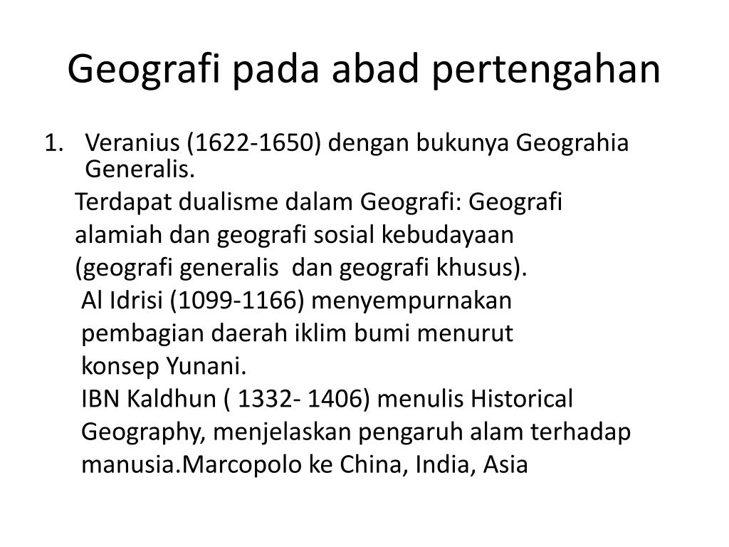 Bagaimana perkembangan geografi pada masa pertengahan