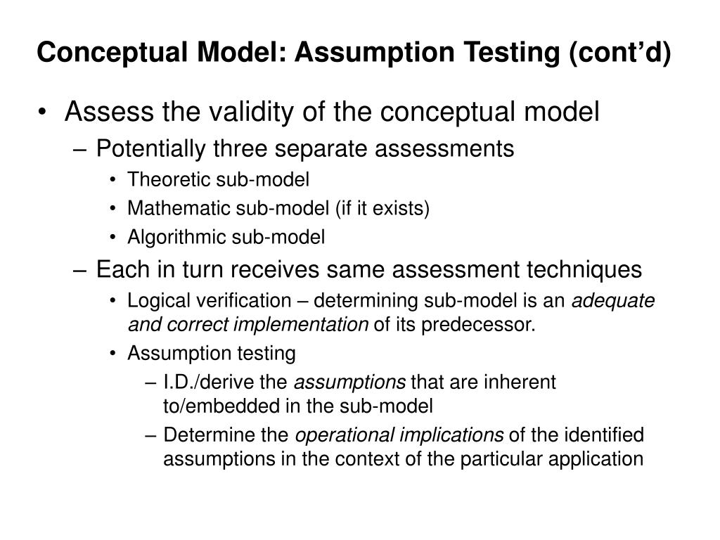 PPT - Conceptual Model: Assumption Testing PowerPoint Presentation ...
