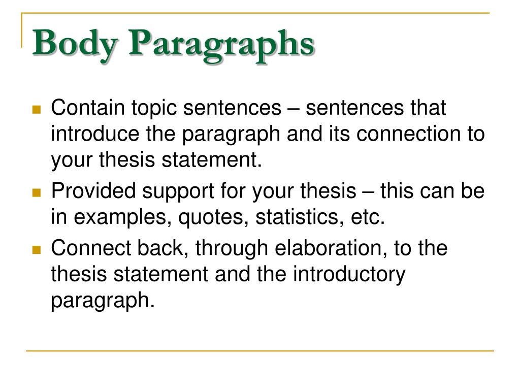 thesis body paragraph