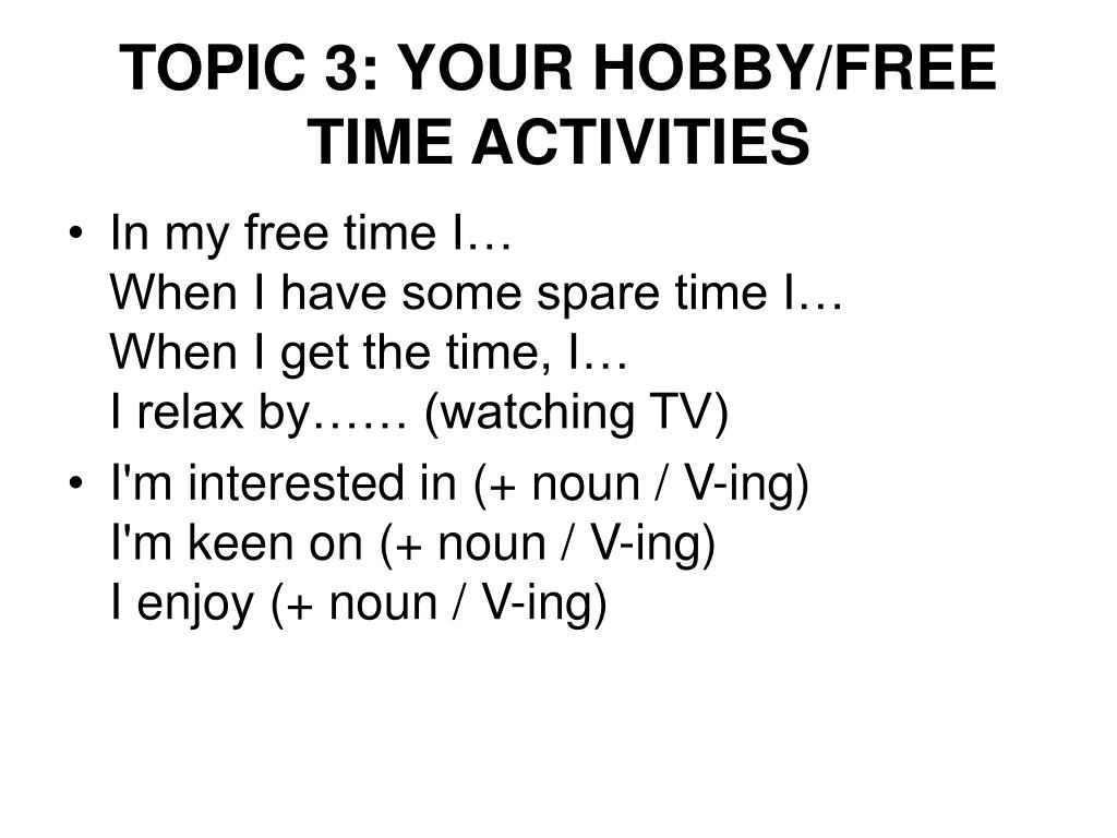 Topic activities
