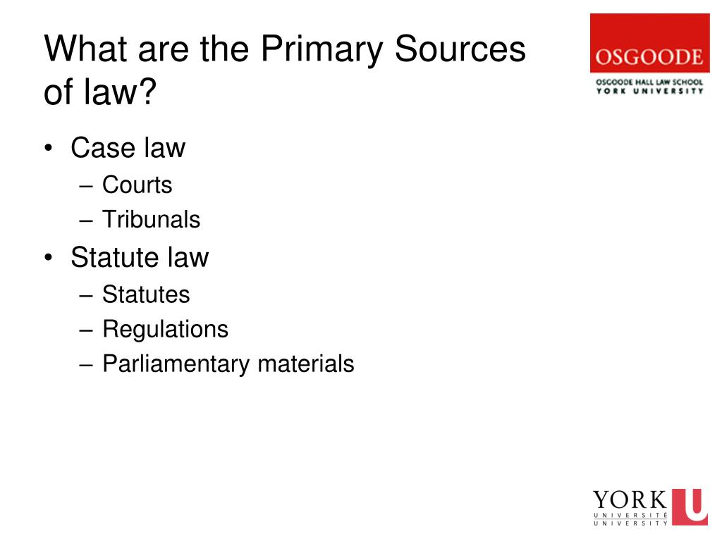 PPT Introduction to Legal Research Primary Sources PowerPoint