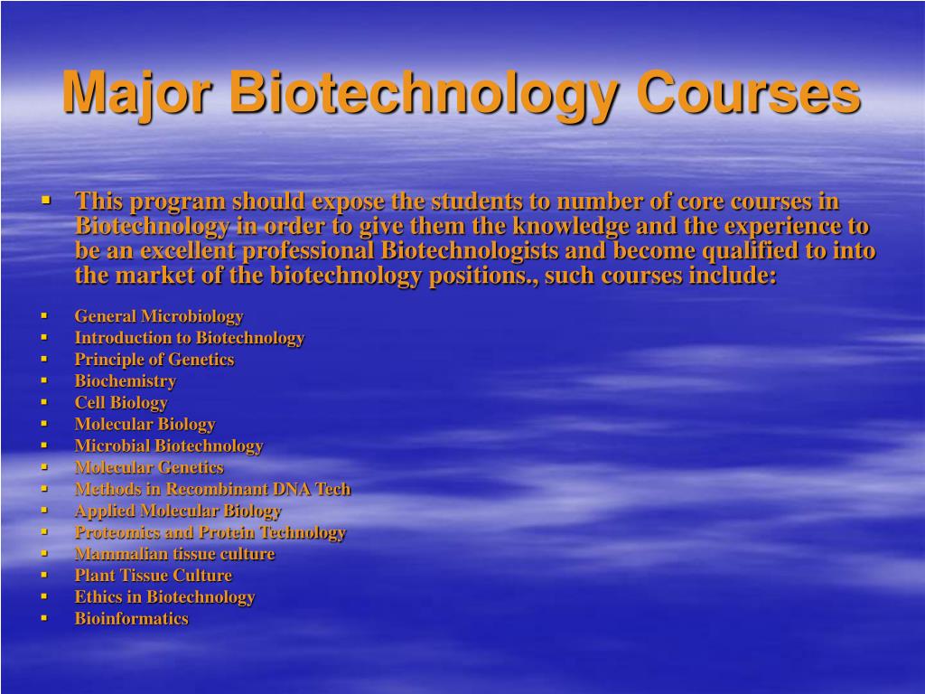 PPT Outline of an Undergraduate Program in Biotechnology at KFUPM