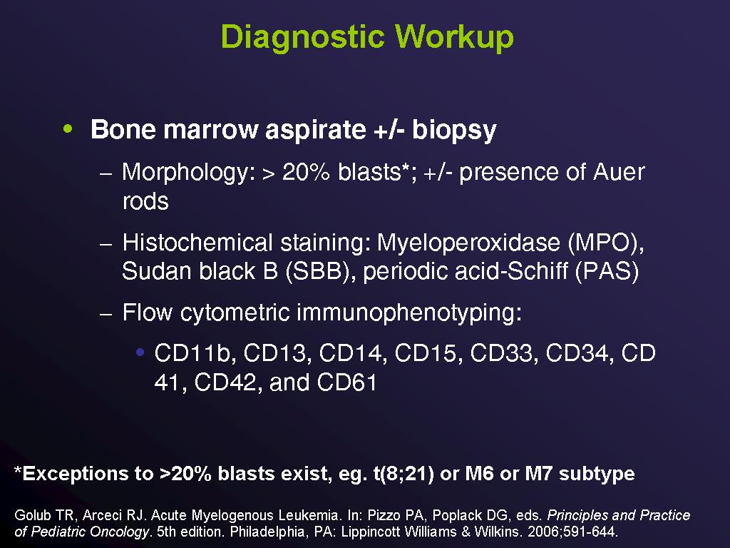 PPT - Pediatric Acute Myelogenous Leukemia (AML) PowerPoint