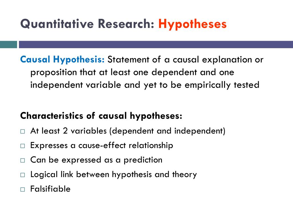 hypothesis of the study in quantitative research example