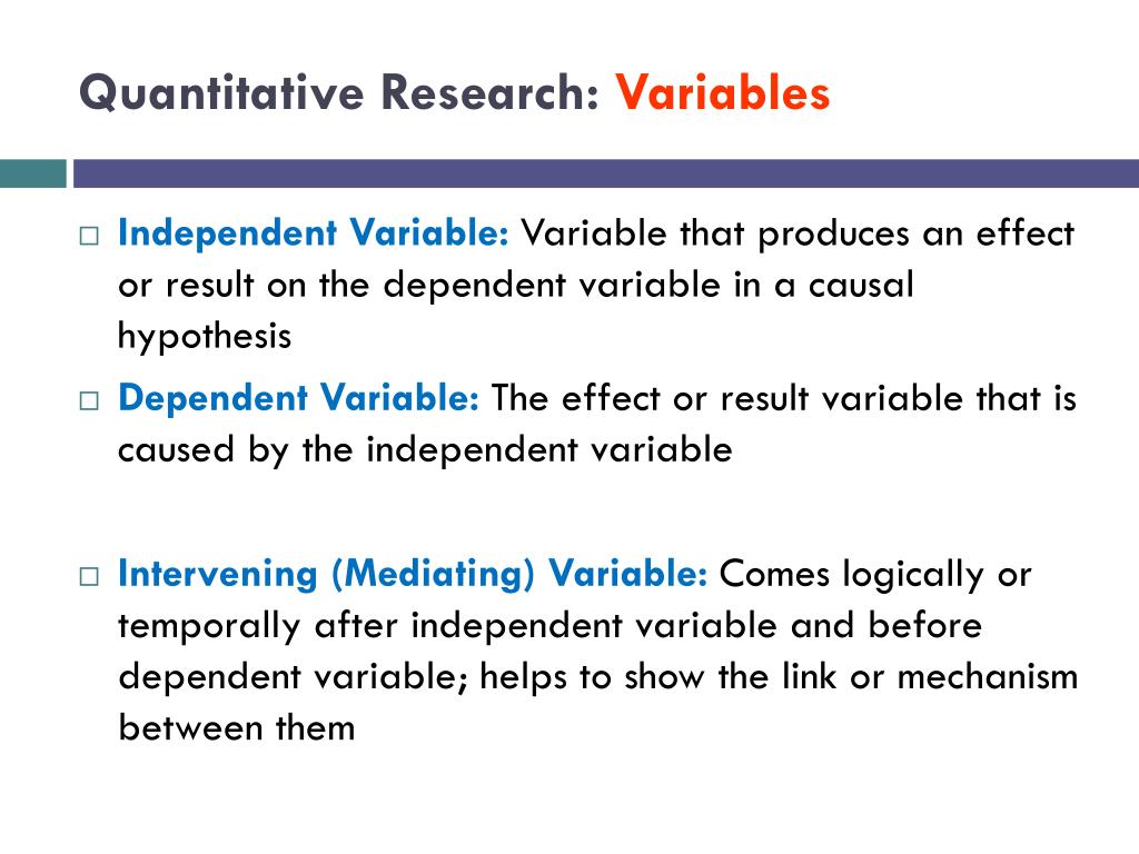 example of variables used in research