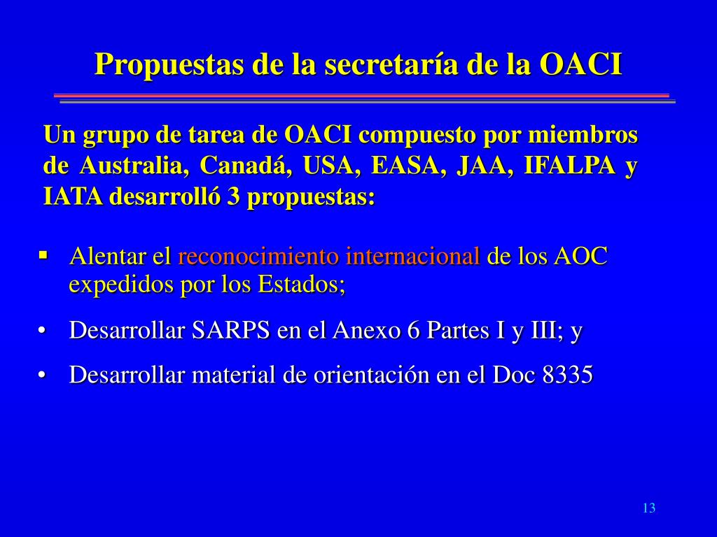 PPT - Módulo 7 Enmienda 32 y 13 Anexo 6 Parte I y III, Doc 8335 actual ...