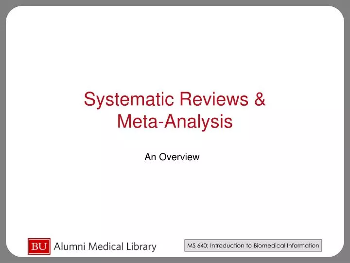 systematic reviews meta analysis n.