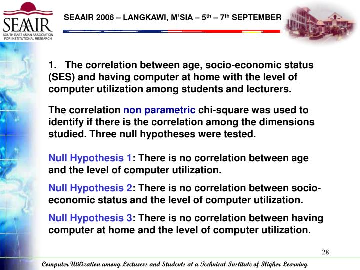 the hypothesis is relationships between socioeconomic the hypothesis is relationships between socioeconomic