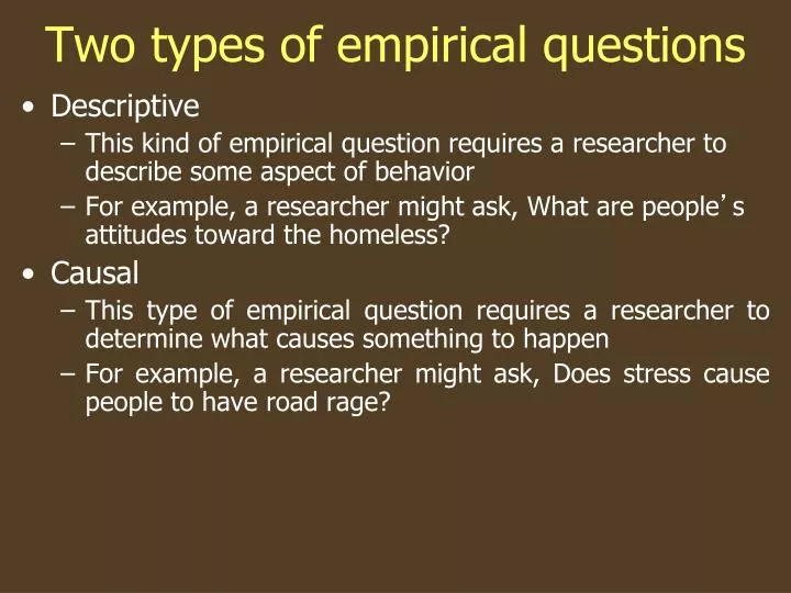 what is an empirical research question