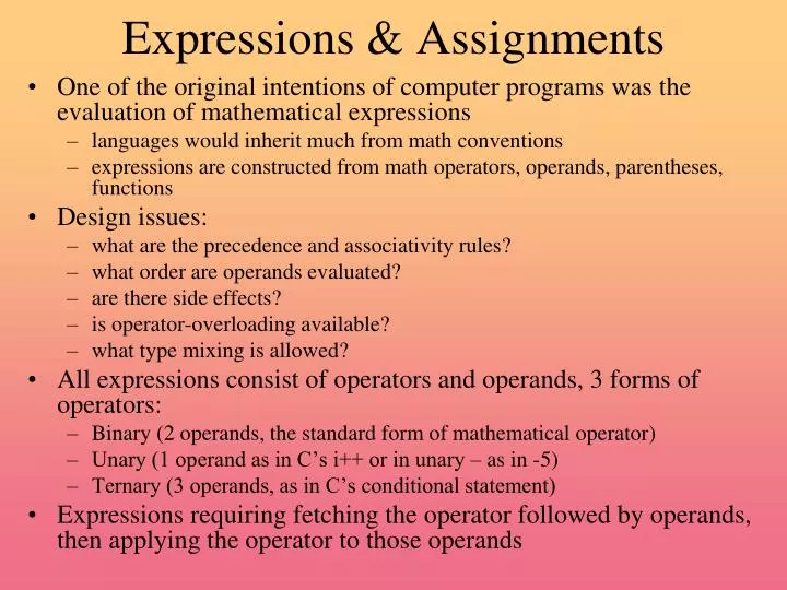 PPT - Expressions & Assignments PowerPoint Presentation, free download ...