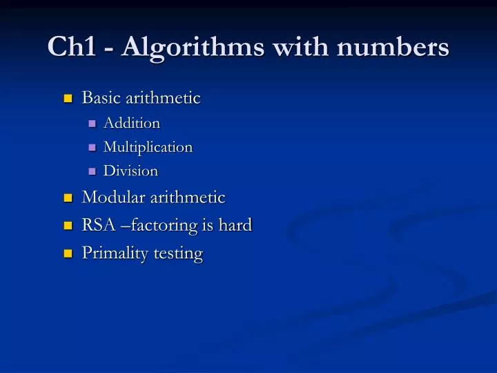PPT - Ch1 - Algorithms with numbers PowerPoint Presentation, free ...