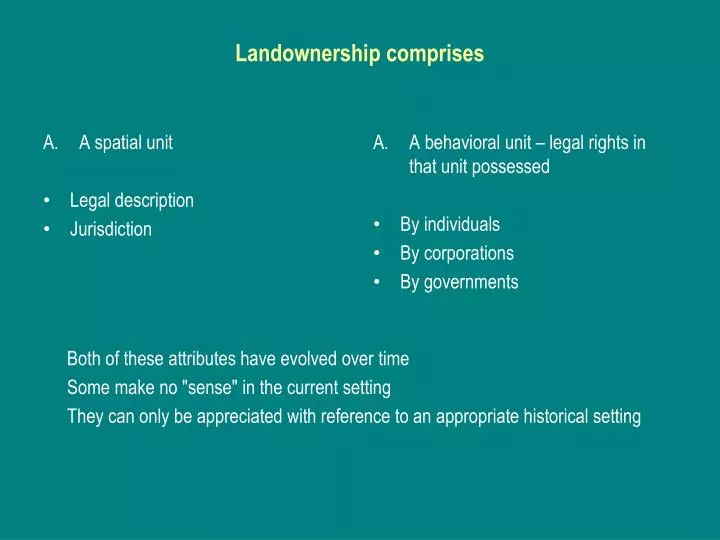 landownership comprises n.