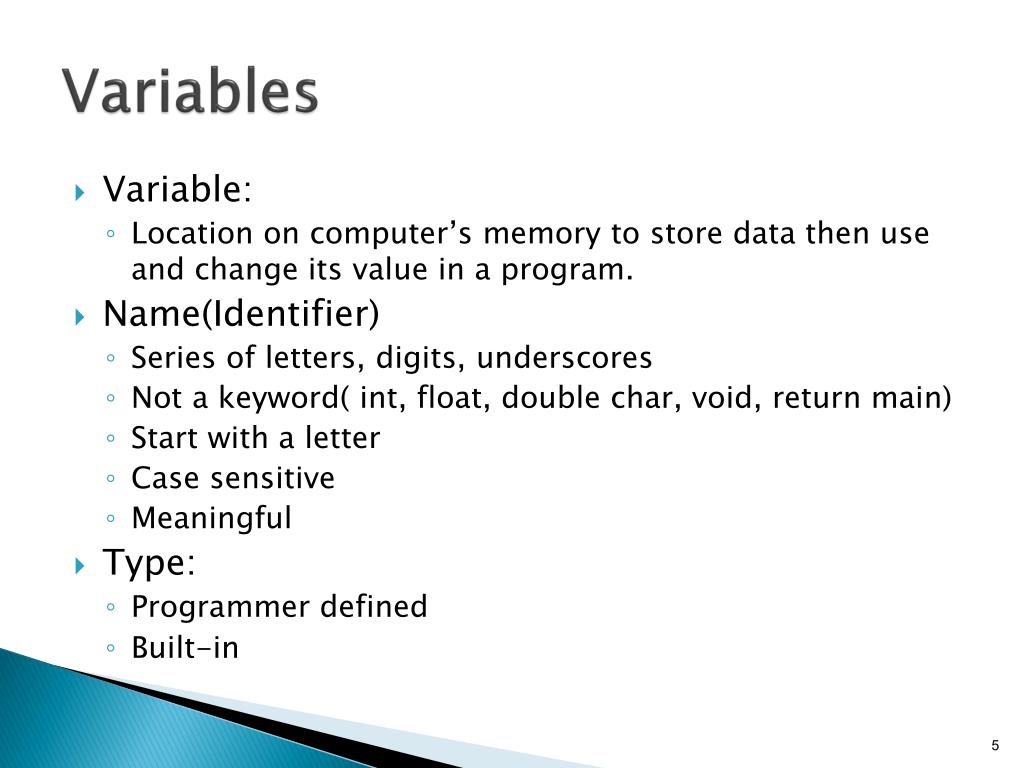 meaning of variable in computer