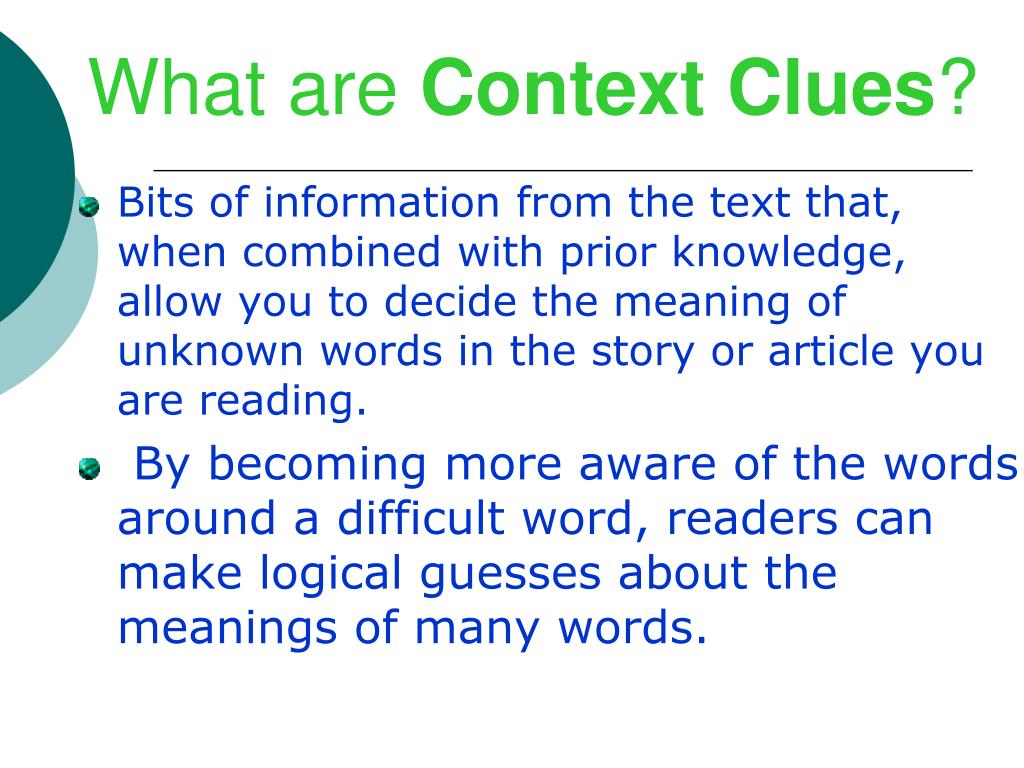 presentation context clues meaning