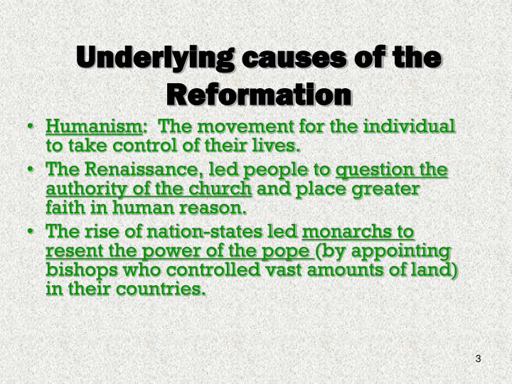 3 causes of the reformation