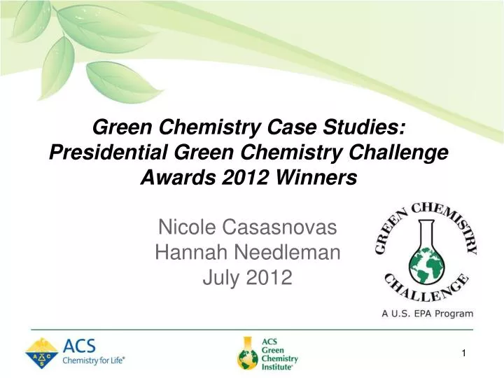 green chemistry case studies presidential green chemistry challenge awards 2012 winners n.