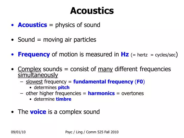 Ppt Acoustics Powerpoint Presentation Free Download Id5467405