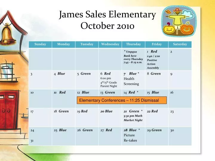 PPT James Sales Elementary October 2010 PowerPoint Presentation, free