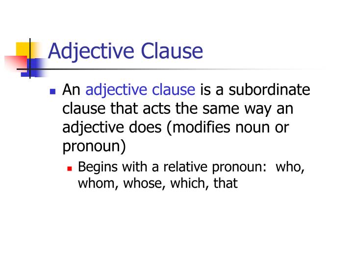 adjective clause definition