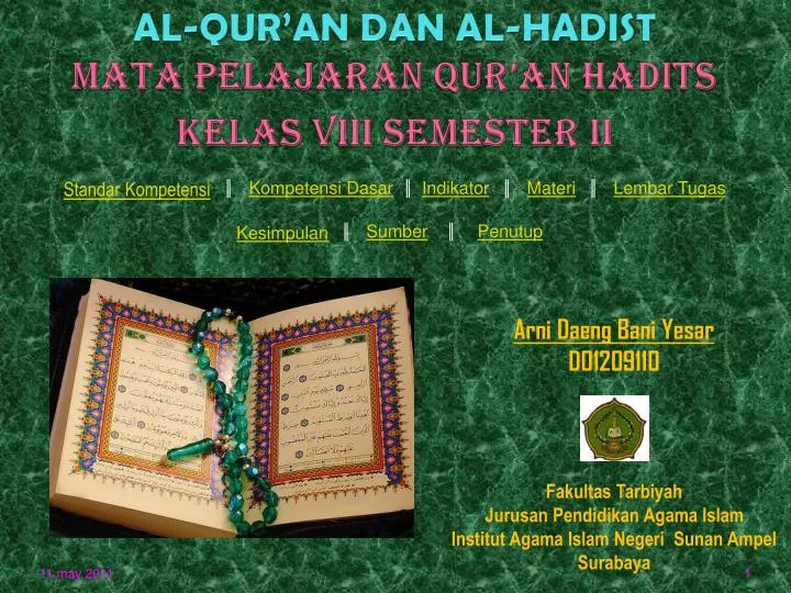 Quran Hadits Kelas 8 Semester 2 - Nusagates
