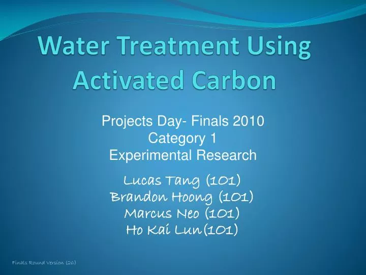 PPT Water Treatment Using Activated Carbon PowerPoint Presentation