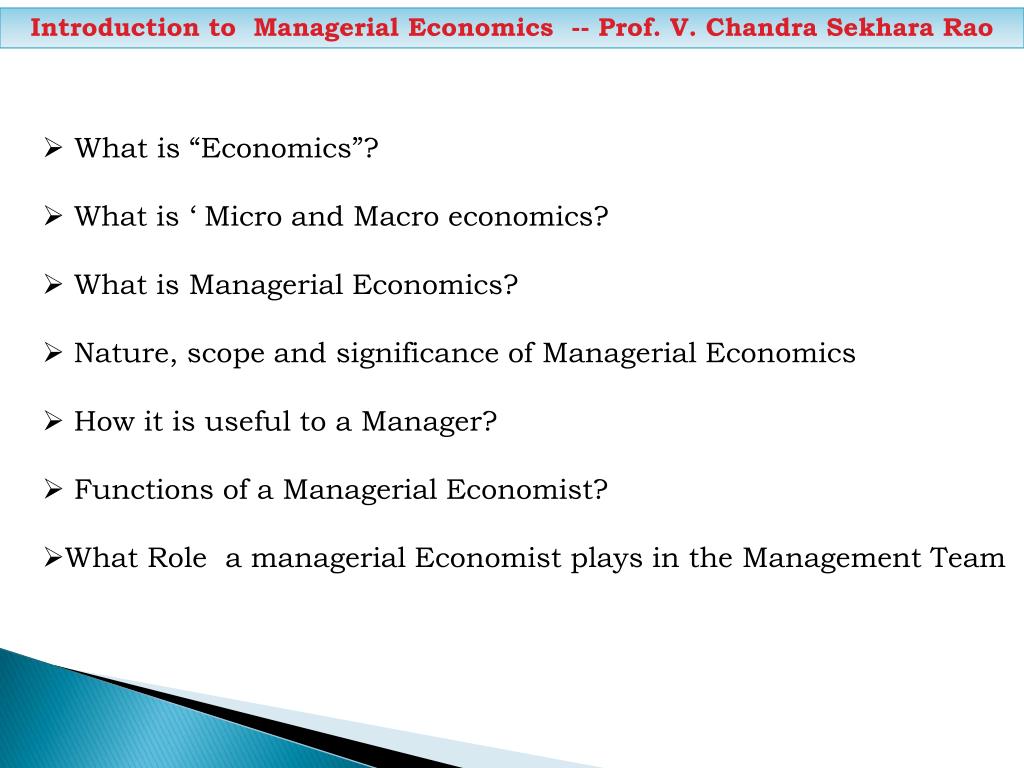 Introduction to Managerial Economics