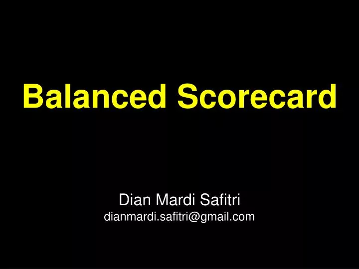 balanced scorecard n.