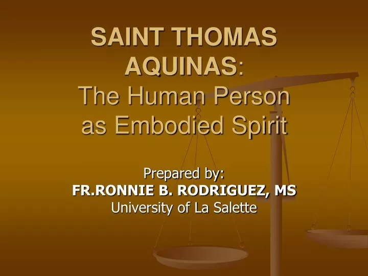 saint thomas aquinas the human person as embodied spirit n.