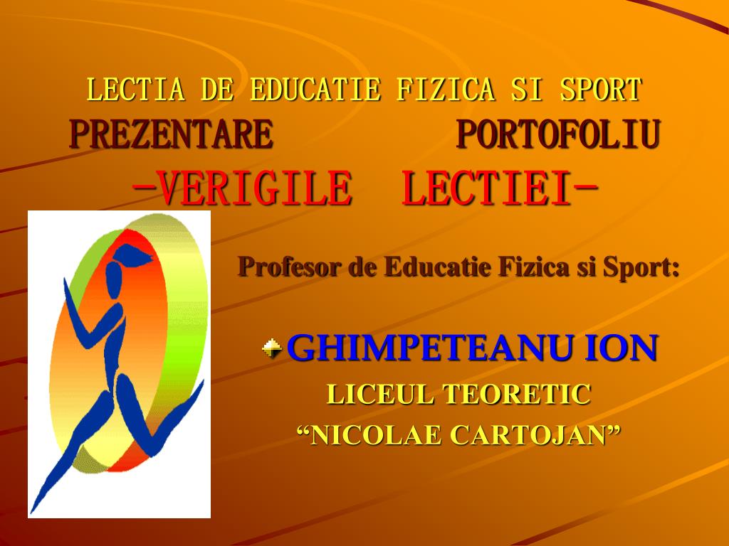 Ppt Lectia De Educatie Fizica Si Sport Prezentare Portofoliu