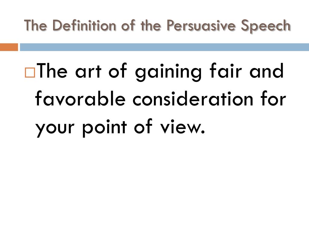 is the meaning of persuasive speech