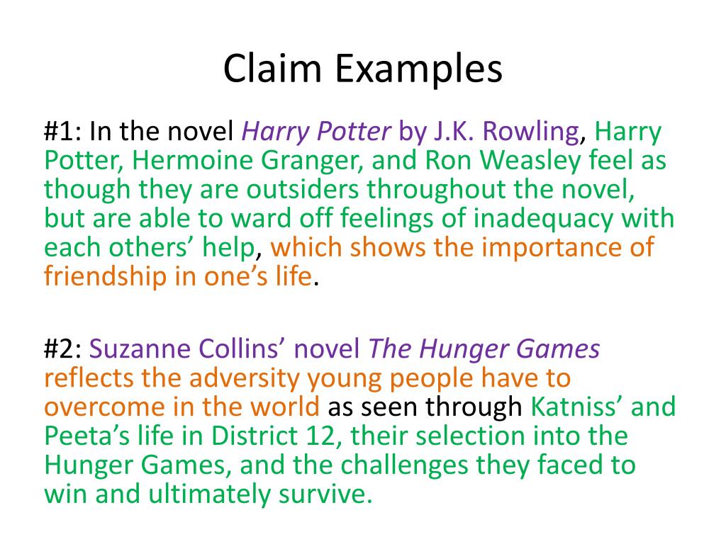 claim examples in essay