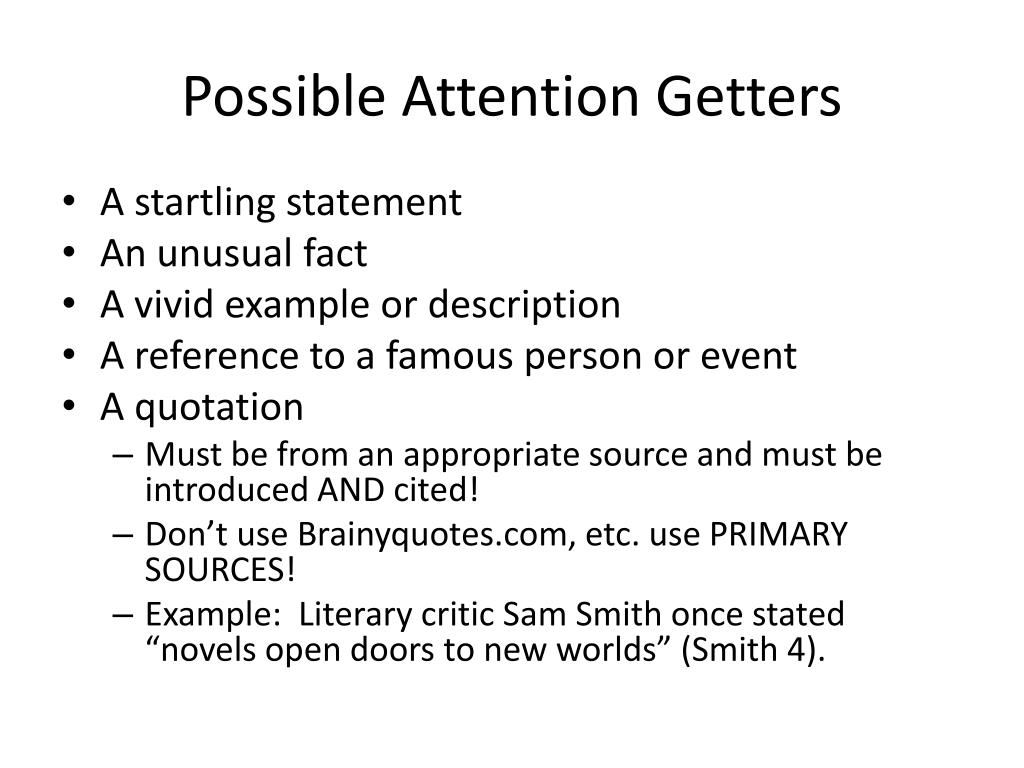 attention getters for personal essays