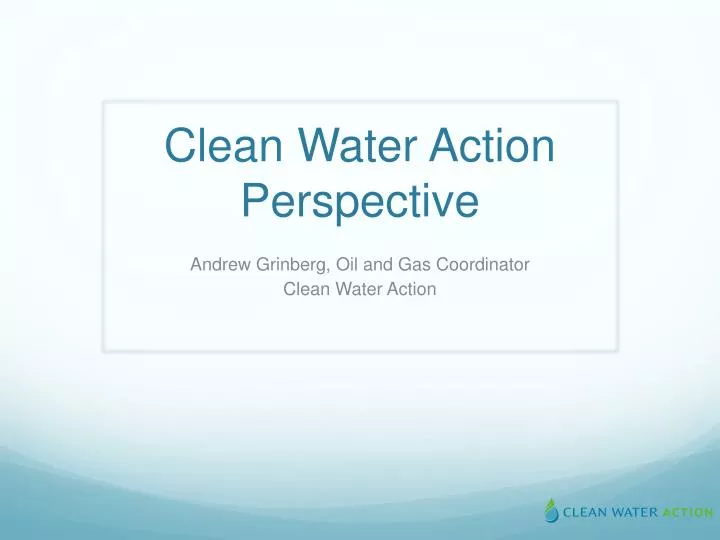 clean water action perspective n.