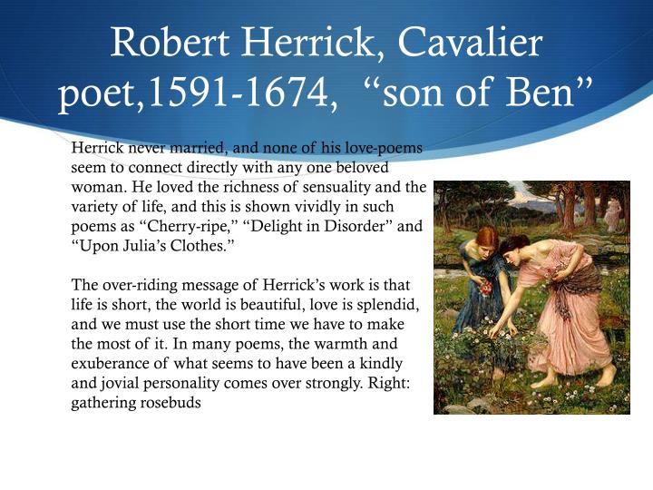 robert herrick delight in disorder analysis Poem analysis doc 'delight in disorder' herrick, robert // hutchinson literary extracts2007, p1 the article presents the poem delight in disorder, by. robert herrick delight in disorder analysis Poem analysis doc 'delight in disorder' herrick, robert // hutchinson literary extracts2007, p1 the article presents the poem delight in disorder, by.