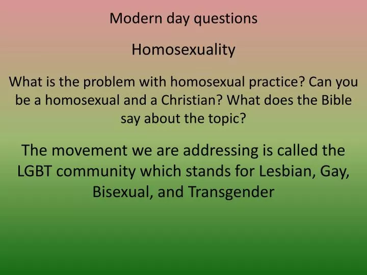 PPT - Modern day questions PowerPoint Presentation, free download - ID ...