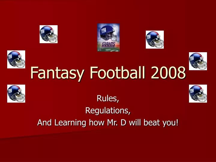 PPT Fantasy Football 2008 PowerPoint Presentation, free download ID