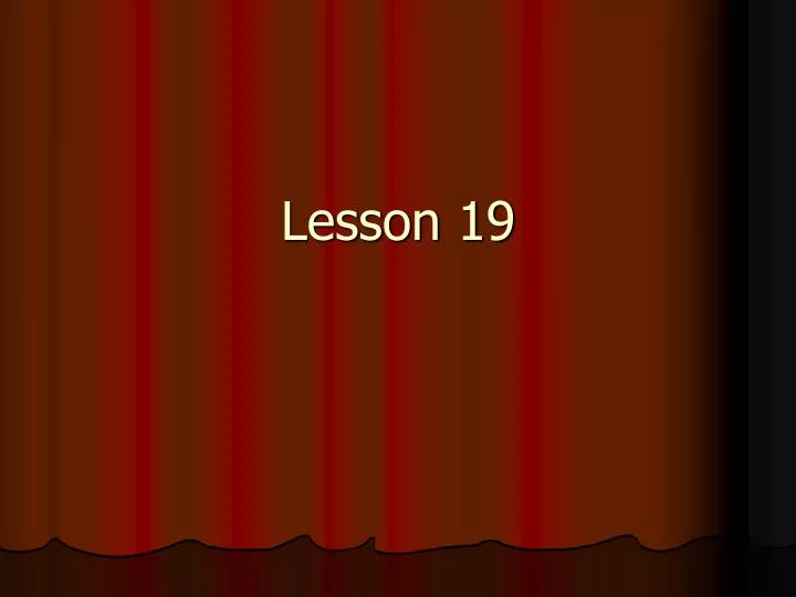 lesson 19 n.