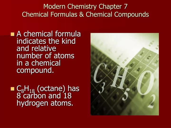 modern chemistry chapter 7 chemical formulas chemical compounds n.