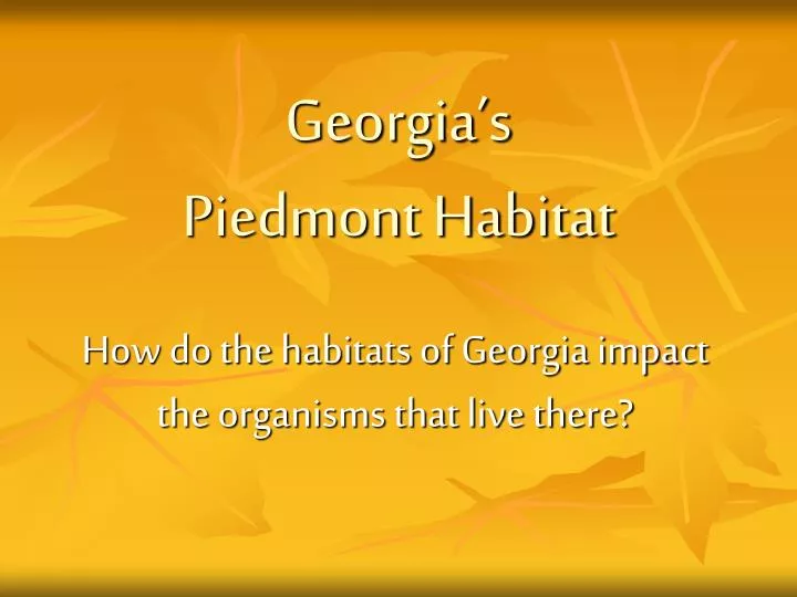 piedmont habitat