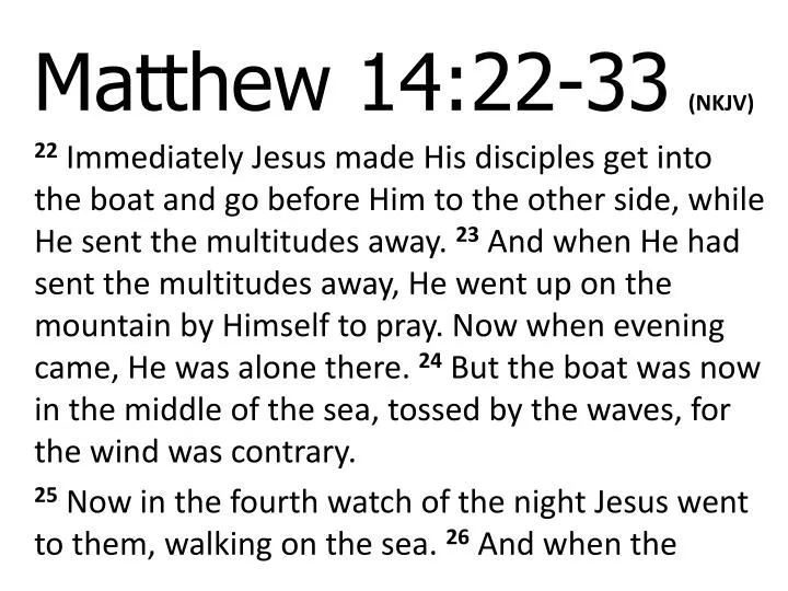 matthieu 14 22-33 commentaire