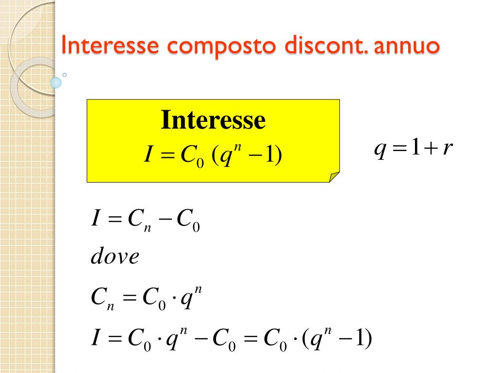 PPT - Elementi di Matematica finanziaria PowerPoint Presentation, free  download - ID:5484555