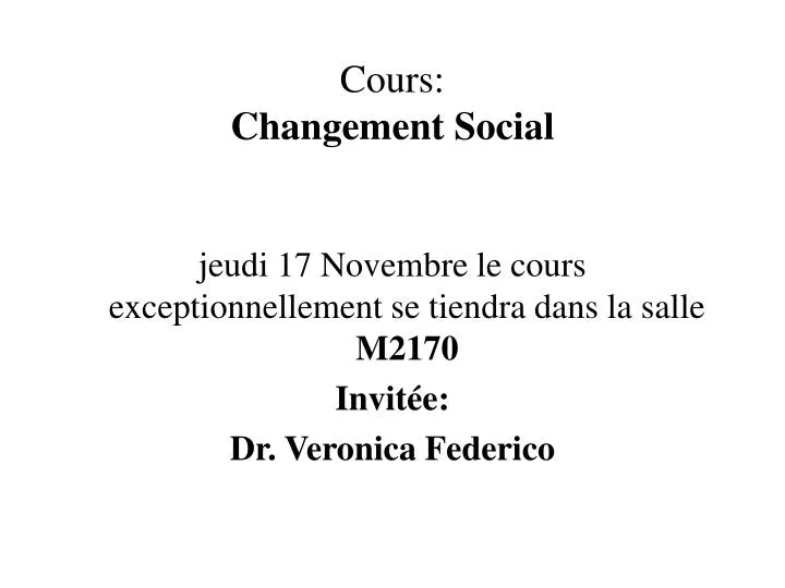 Ppt Cours Changement Social Powerpoint Presentation Free Download Id