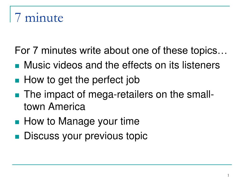 presentation of 7 minutes
