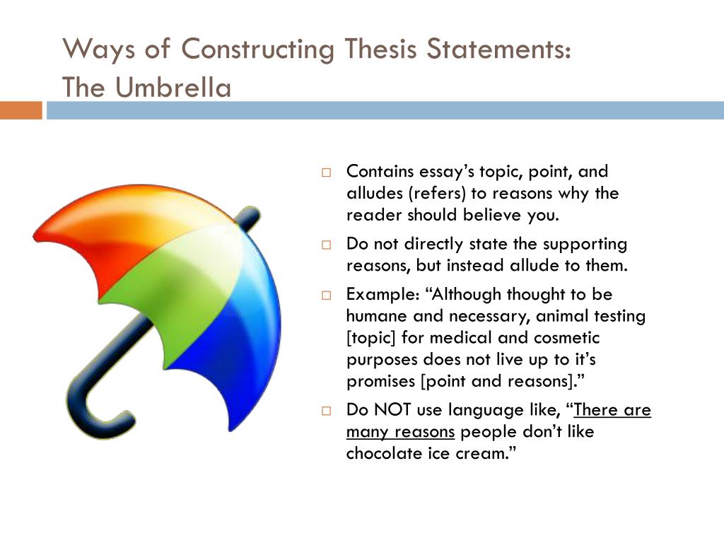 umbrella approach to thesis statements