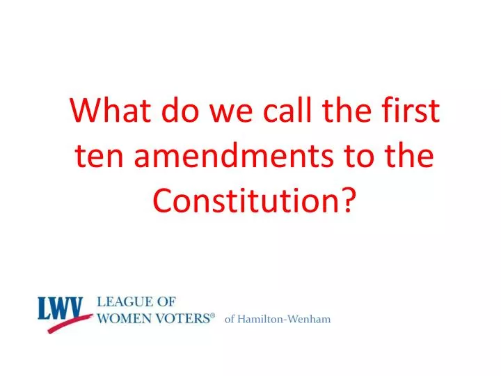 what do we call the first 10 amendments of constitution