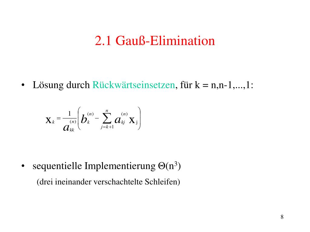 PPT - Lösung linearer Gleichungssysteme PowerPoint ...
