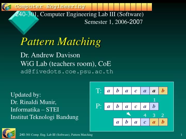 PPT - Pattern Matching PowerPoint Presentation, free download - ID:5490085