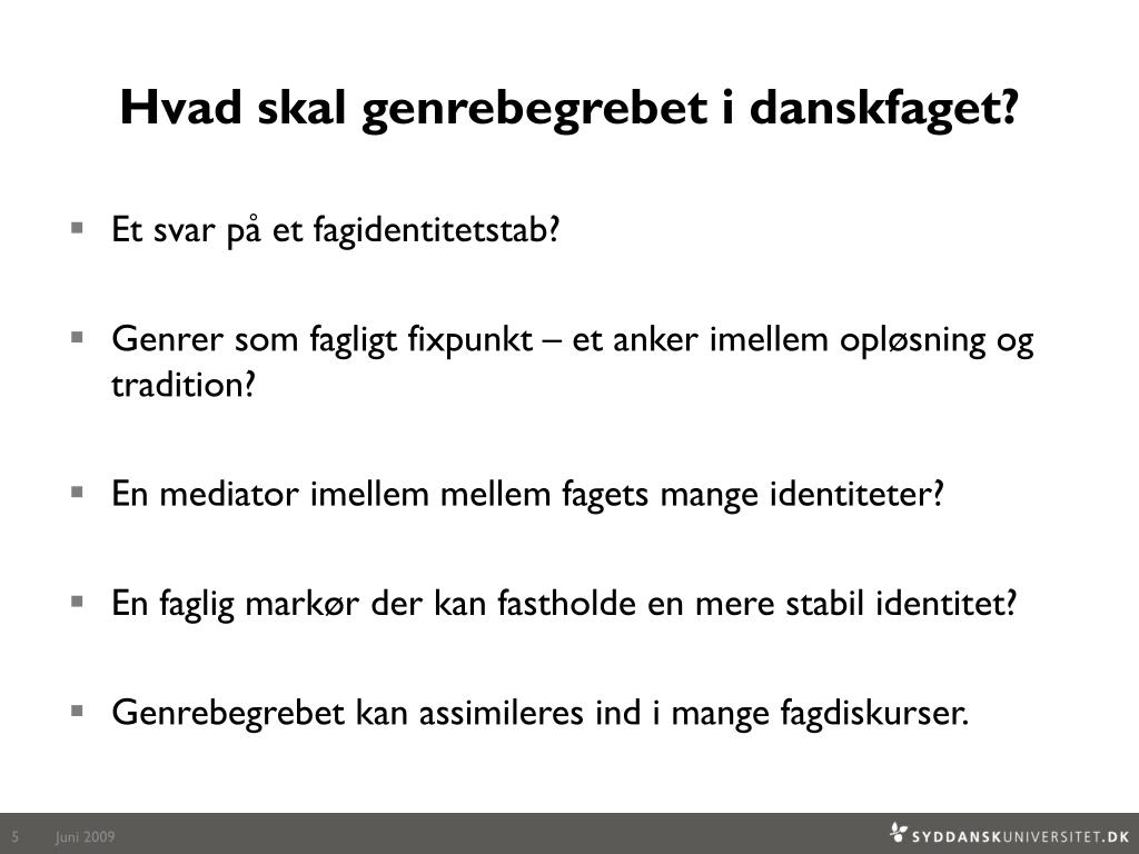 PPT - Genreskrivning i danskfaget PowerPoint Presentation, free ...