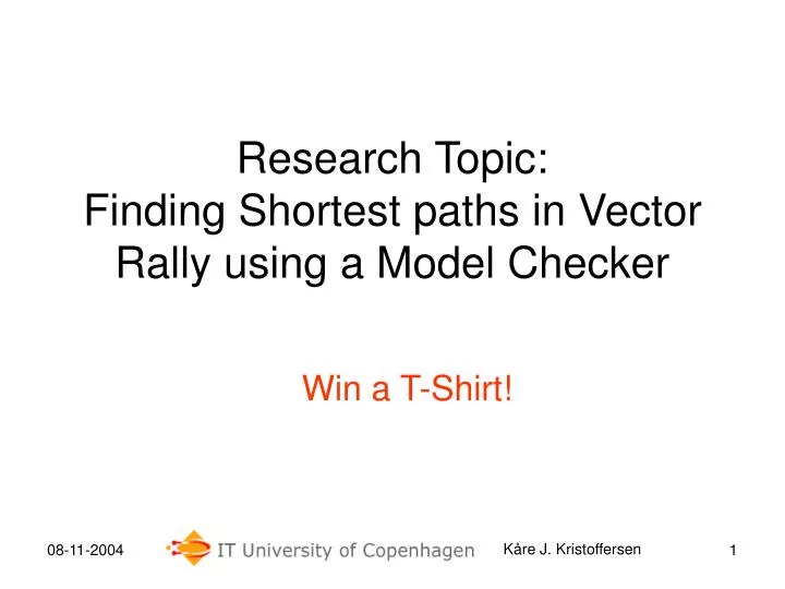 research topic finding shortest paths in vector rally using a model checker n.