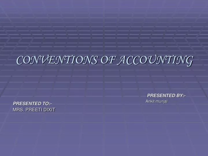 conventions of accounting n.